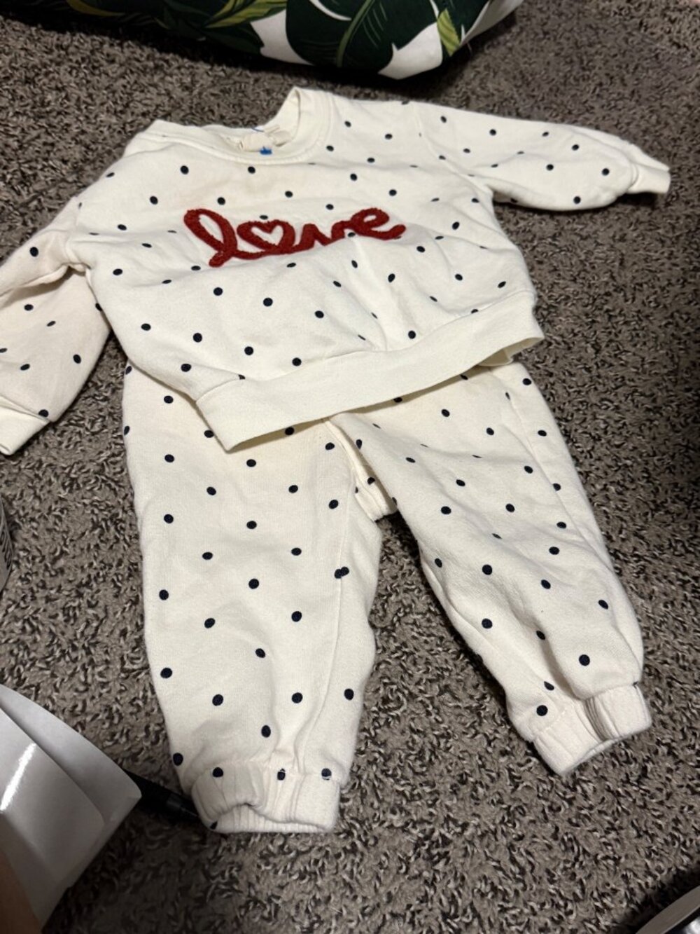 Gap Baby Girls Polka Dot Love Joggers Set 2-Piece Lounge Outfit Sz 6-12m